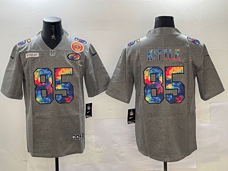 Men San Francisco 49ers #85 Kittle Grey Rainbow 2024 Nike Limited NFL Jersey style 5->san francisco 49ers->NFL Jersey